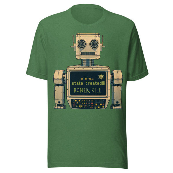 E.D. Phone Home on a unisex tee — heather grass green, front