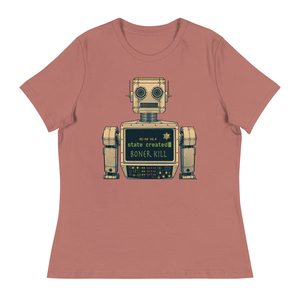 E.D. Phone Home on a women's relaxed tee — mauve, front