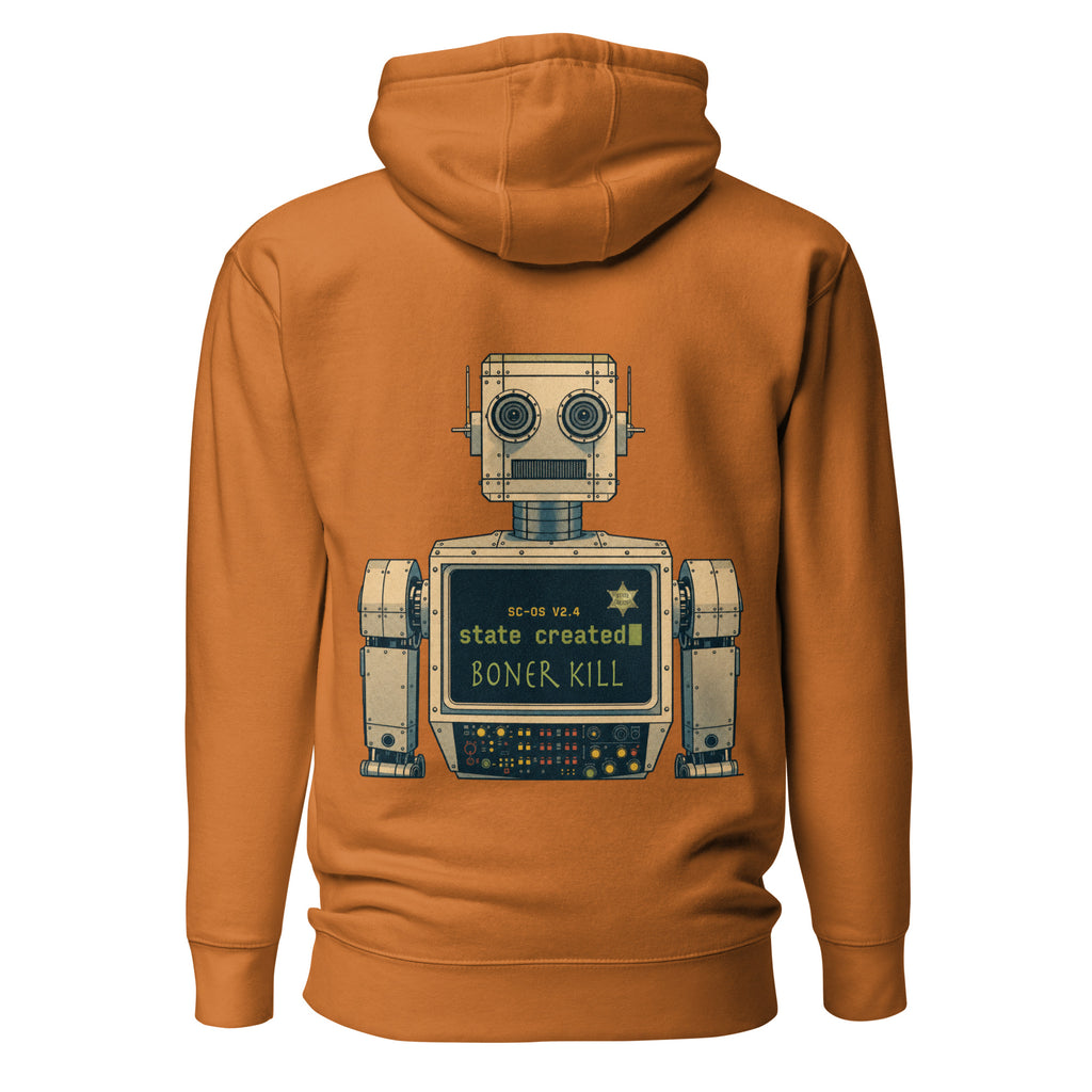 SC Boner Kill on a pullover hoodie — adobe, back