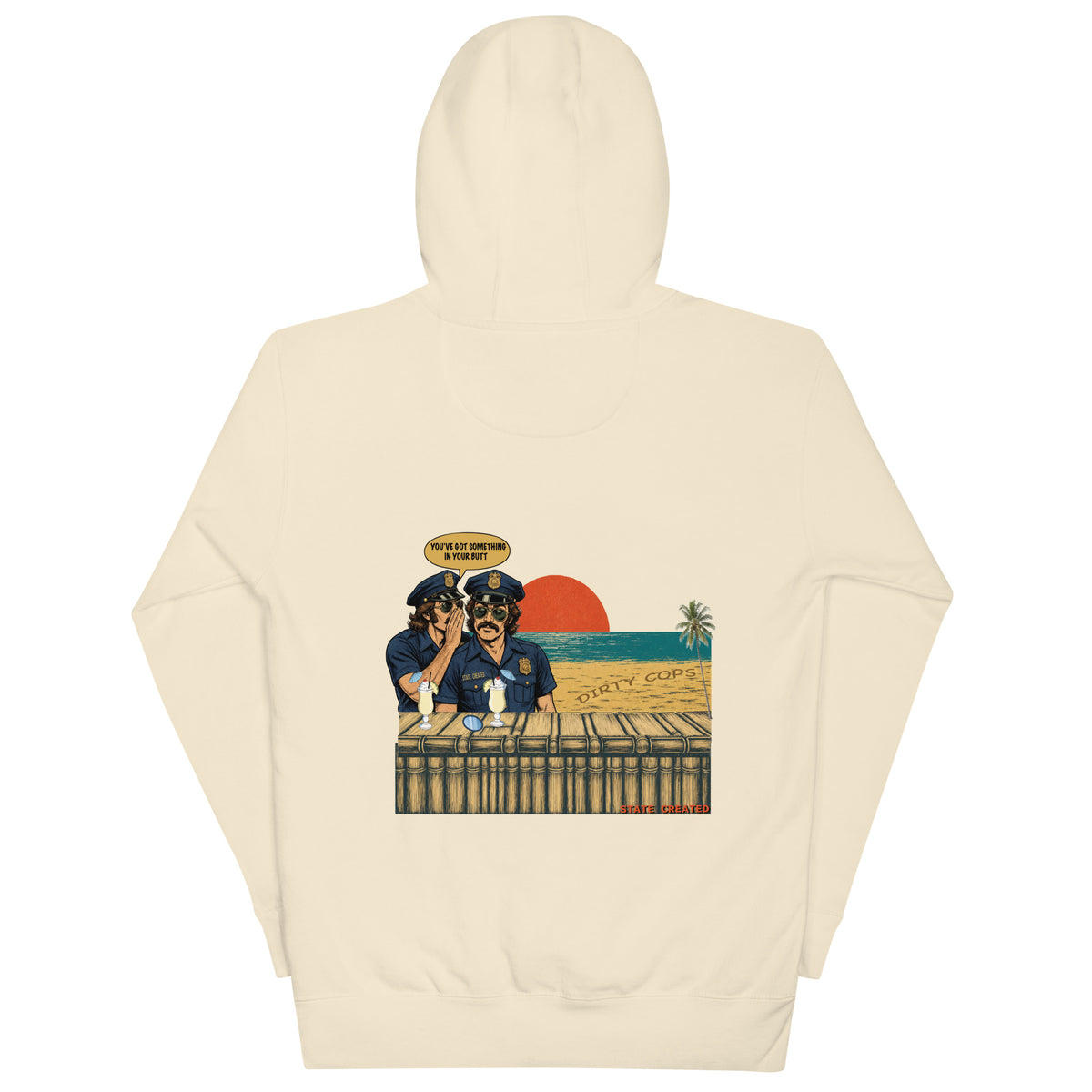 My Two Dads on a pullover hoodie — bone, back