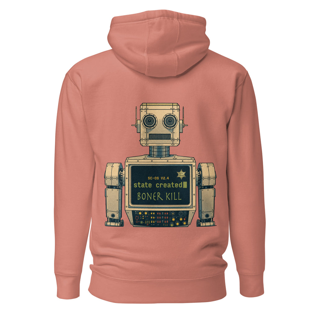 SC Boner Kill on a pullover hoodie — dusty rose, back
