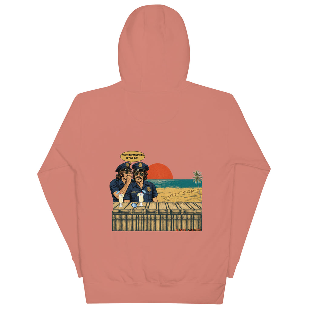 My Two Dads on a pullover hoodie — dusty rose, back