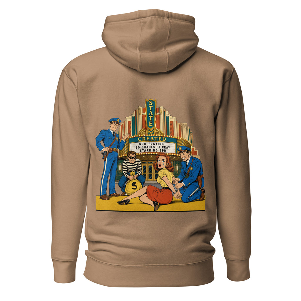 Someone's Mom on a pullover hoodie — latte, back