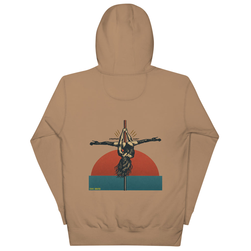 $.C. Stripper Fart on a pullover hoodie — latte, back