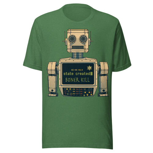 E.D. Phone Home on a unisex tee — heather grass green, front