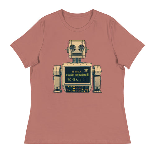 E.D. Phone Home on a women's relaxed tee — mauve, front